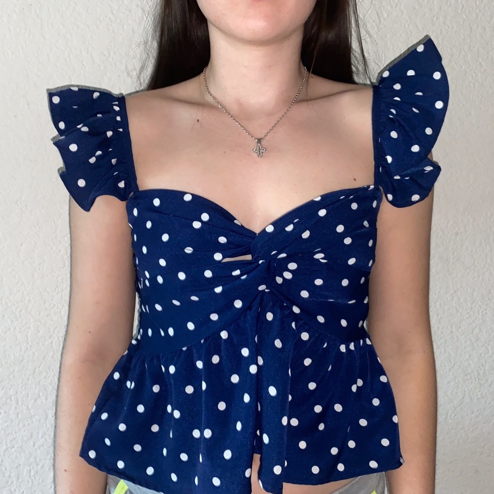 Ruffled Polka Dot Top